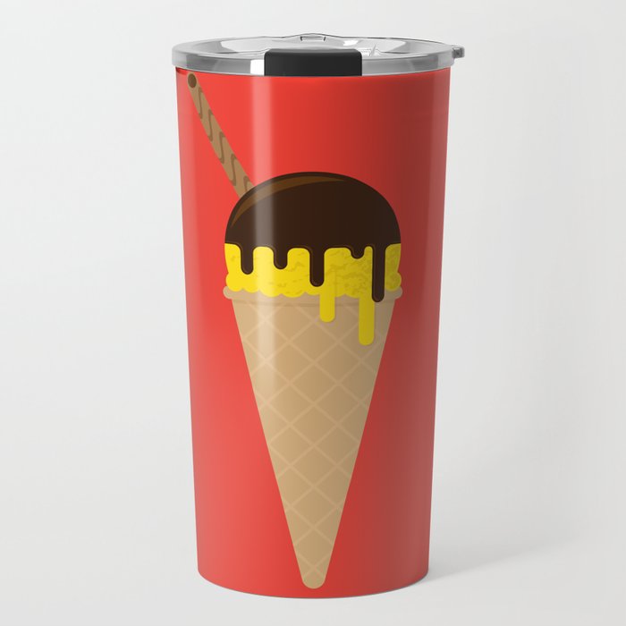 Ice Cream Cone – Vanilla and Chocolate Sauce Travel Mug