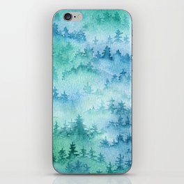 Watercolor Foggy Forest iPhone Skin