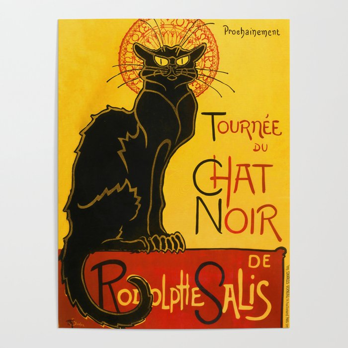 Le Chat Noir The Black Cat Art Nouveau Vintage Poster