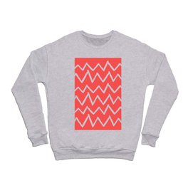 Hand-Drawn Zig Zag (White & Salmon Pattern) Crewneck Sweatshirt