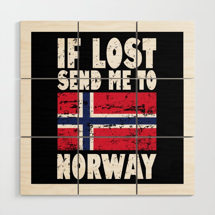 Norway Flag Saying Wood Wall Art