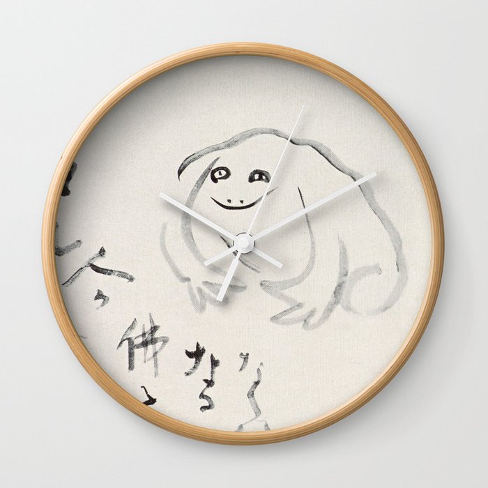 The Meditating Frog, Sengai Gibon Japanese Art Wall Clock