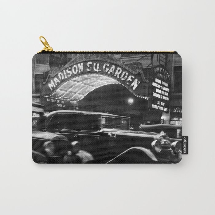 1920's original Madison Square Garden neon marquee front entrance black and white photograph Carry-All Pouch
