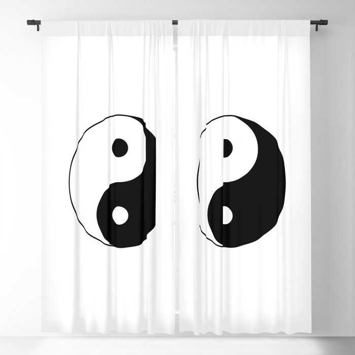 Black and White Yian Yang Blackout Curtain