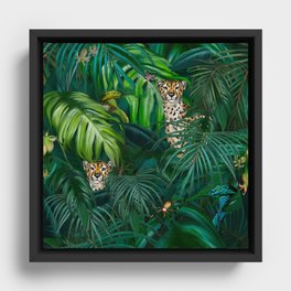 Jungle Cheetah Prints Framed Canvas