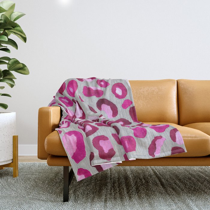 Grey leopard print clearance blanket