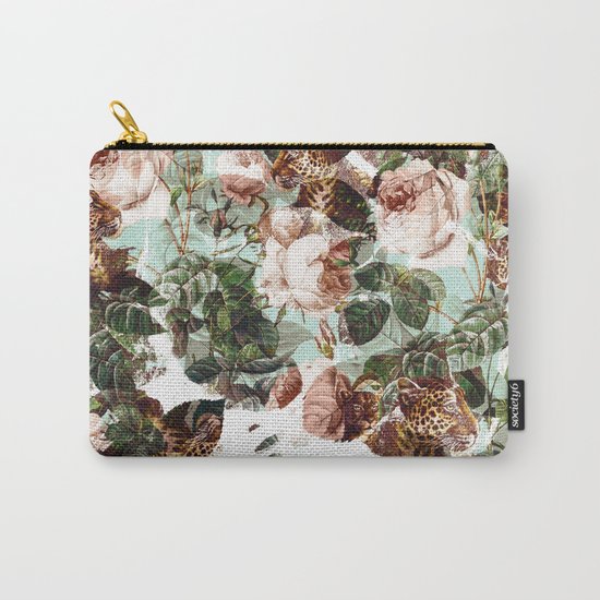 Floral and Leopard Pattern Carry-All Pouch
