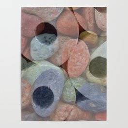 Rock and Roll Colorful Toilet Paper Roll Design Filled with Rocks Poster