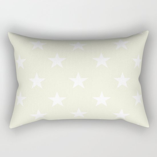 Stars (White/Beige) Rectangular Pillow