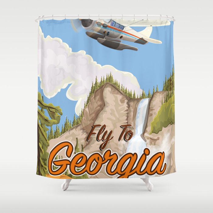 fly to Georgia Shower Curtain