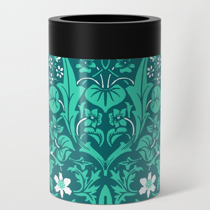 William Morris "Blackthorn" 15. turquoise Can Cooler
