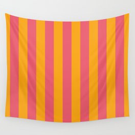 Pink and Orange stripes Wall Tapestry
