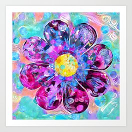 Happy Colorful Flowers Art - Wild Flower Art Print