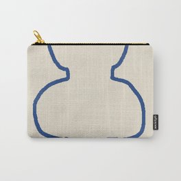 Line Art Study Shape Vase No.8 Carry-All Pouch | Earthtone, Line, Trending, Abstract, Beige, Pastel, Wall Art, Drawing, Lineart, Blue 