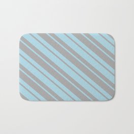 [ Thumbnail: Dark Grey & Light Blue Colored Pattern of Stripes Bath Mat ]