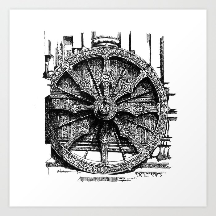 Konark_wheel Art Print