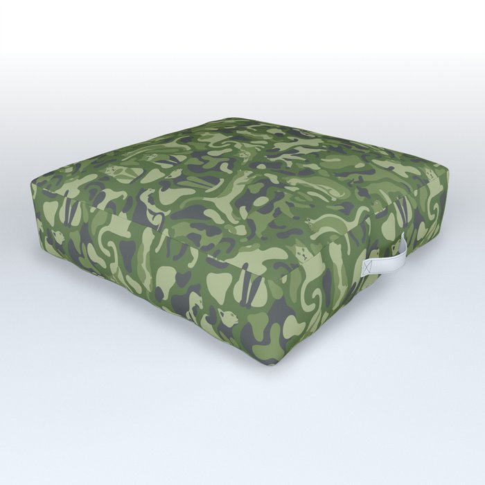the PURRFECT camo with CATS Outdoor Floor Cushion