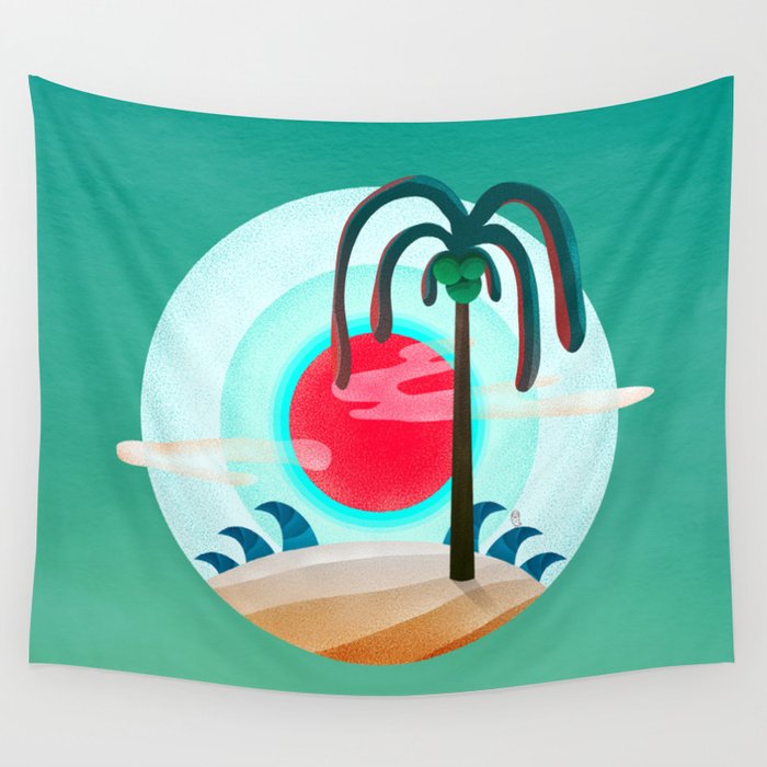 064 - Sunny chic island Wall Tapestry