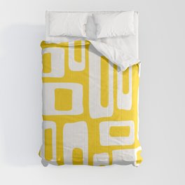 Retro Mid Century Modern Abstract Pattern 335 Yellow Comforter