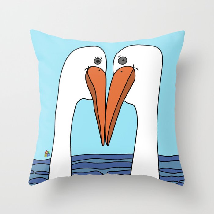 Stork Love Throw Pillow