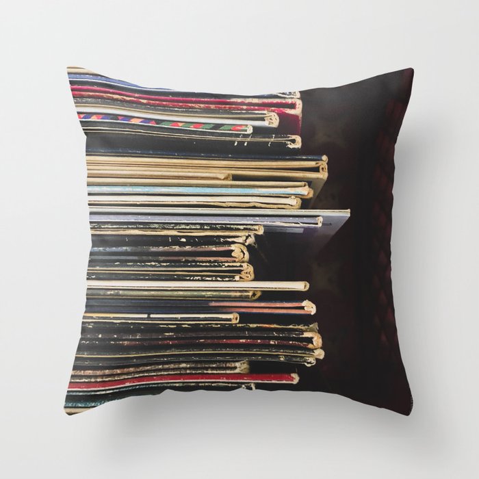 Antique Records Throw Pillow