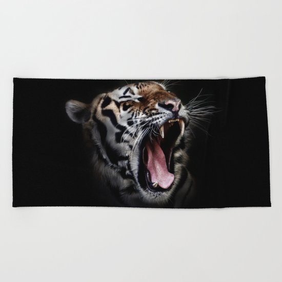Ferocious Tiger Beach Towel