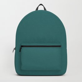 Dark Aqua Green Solid Color Pantone Deep Jungle 18-5618 TCX Shades of Blue-green Hues Backpack