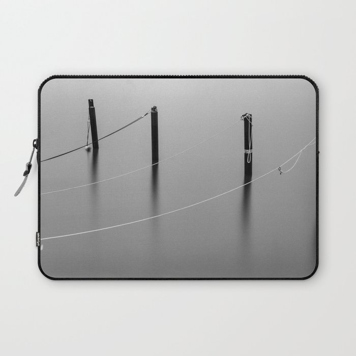 Mooring Poles in Black and White Laptop Sleeve