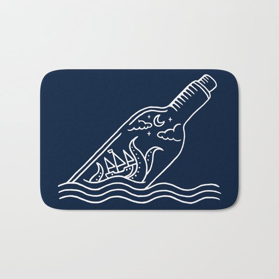 Kraken in a bottle Bath Mat