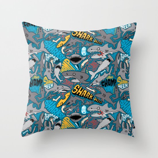 SHARK WEEK! Throw Pillow