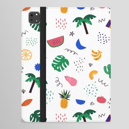 Colorful summer nature drawing seamless pattern iPad Folio Case