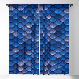 Blue Penny Scales Blackout Curtain
