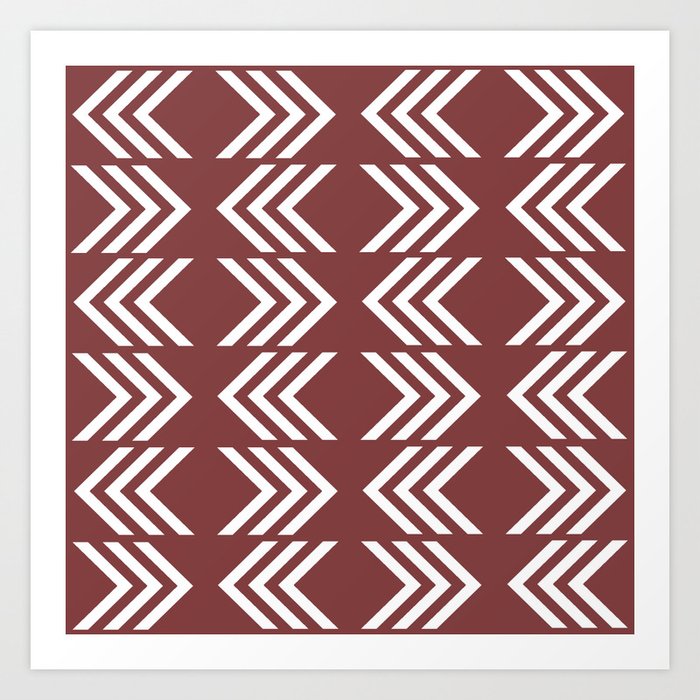 Left and right large arrows retro 60s pattern 10 Art Print