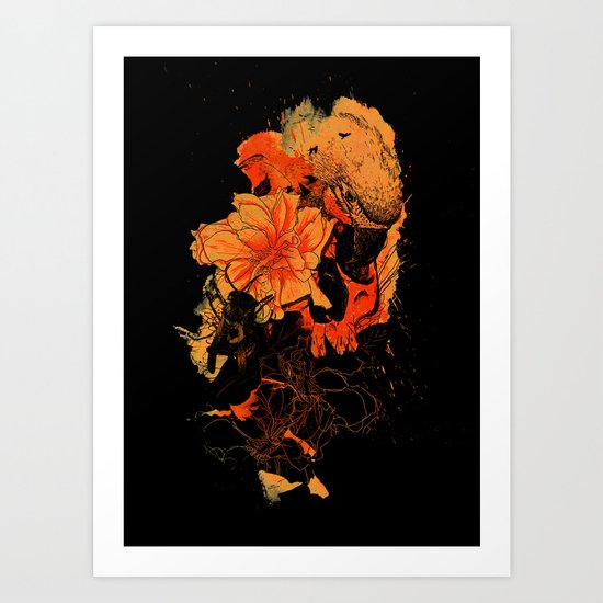 Pollination Dark Fire Art Print