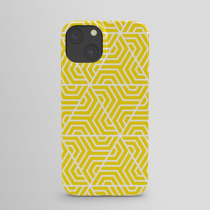 Golden yellow - yellow - Geometric Seamless Triangles Pattern iPhone Case