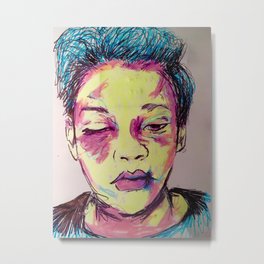 No.13 Metal Print | Abuse, Rhianna, Streetart, Awareness, Nonlocalcolours, Other, Drawing, Popart, Portraiture, Figurative 