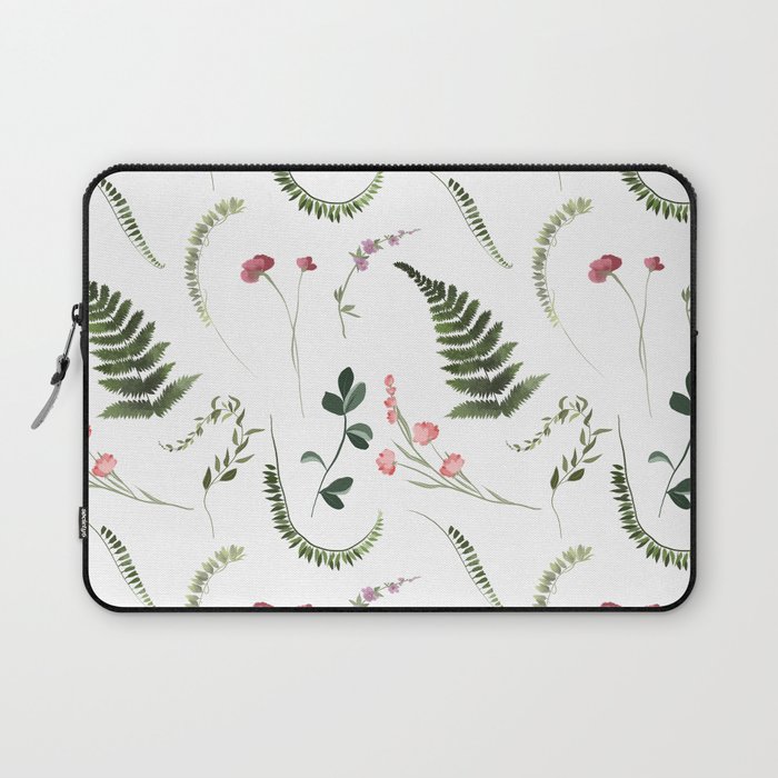 Pretty Wildflowers Botanical Pattern Laptop Sleeve