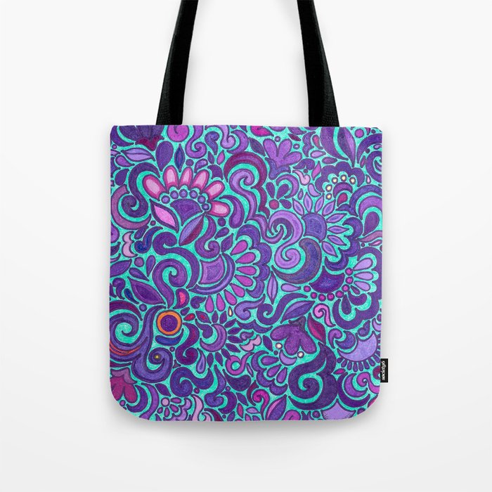 purple in aquamarine Tote Bag