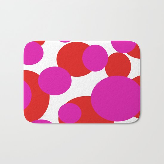 Pink and Red dots Bath Mat