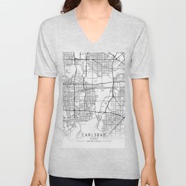 Carlsbad Texas city map V Neck T Shirt