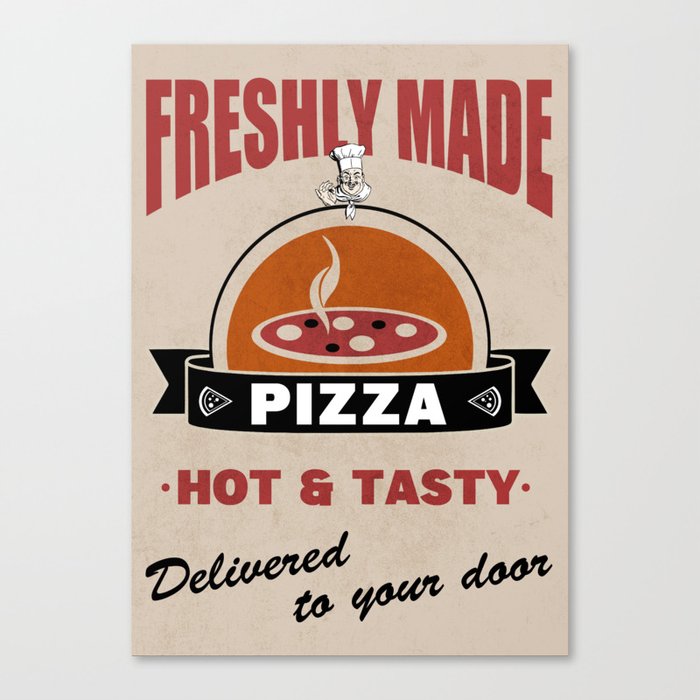 Freshly Made Pizza Canvas Print