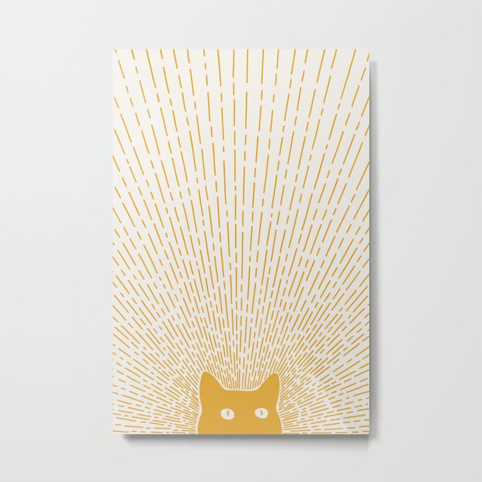 Cat Landscape 96: Good Meowning Metal Print