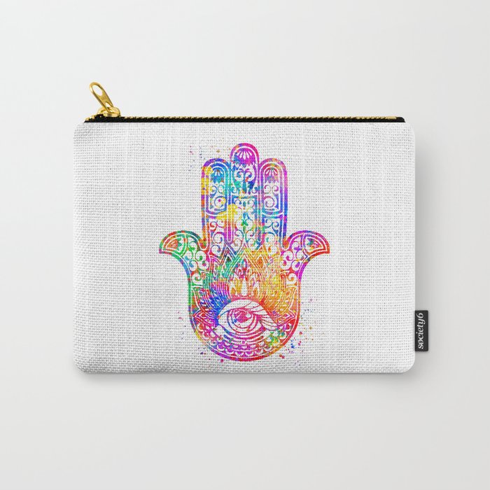 Watercolor Hamsa Hand Carry-All Pouch