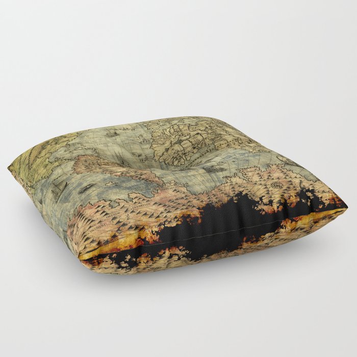 Vintage Old World Map Floor Pillow By Onlinegifts Society6