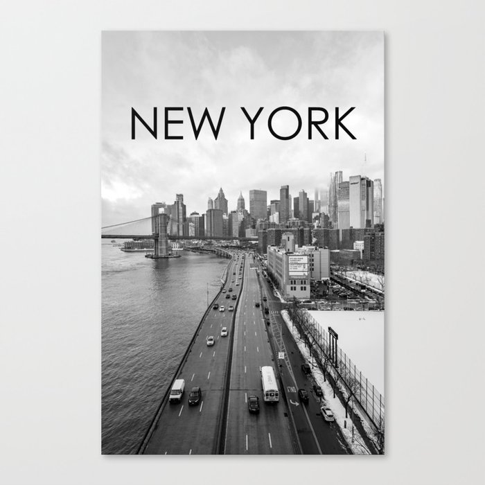 New York City | Black and White Photography | Lower Manhattan Views Canvas Print