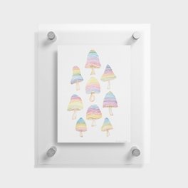 Watercolor Rainbow Mushrooms Mushroomcore Woodland Rainbows Floating Acrylic Print