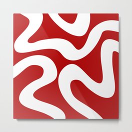 Abstract waves - red Metal Print