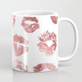 Girly Fashion Lips Rose Gold Lipstick Pattern Mug