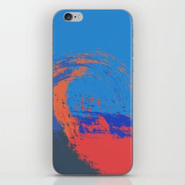 Kiki - Abstract Colorful Wave Art Design Pattern in Red and Blue iPhone Skin