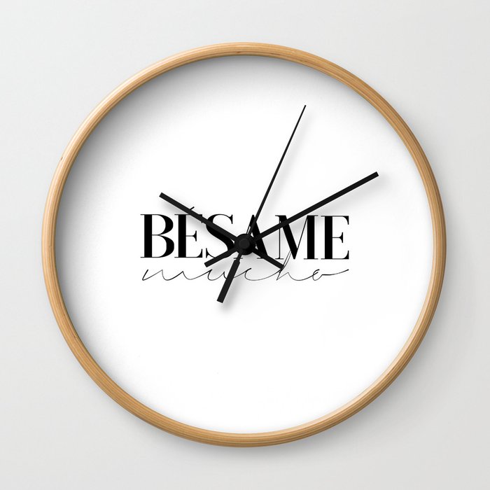 BESAME MUCHO SIGN, Love Quote,Love Art,Wedding Quote,Girls Room Decor,Girly Svg,Lovely Words,Modern Wall Clock